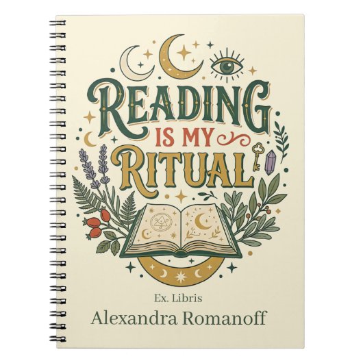 Custom Name Ex Libris Reading Is My Ritual ノートブック (正面)