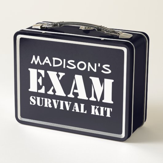 Custom Name EXAM SURVIVAL KIT メタルランチボックス (裏面)