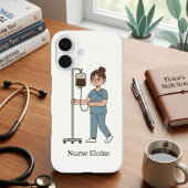 Custom Name Exhausted Nurse Coffee IV Phone Case Case-Mate iPhoneケース