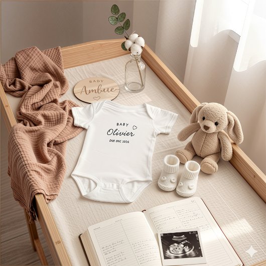 Custom Name & Expected Month ベビーボディスーツ