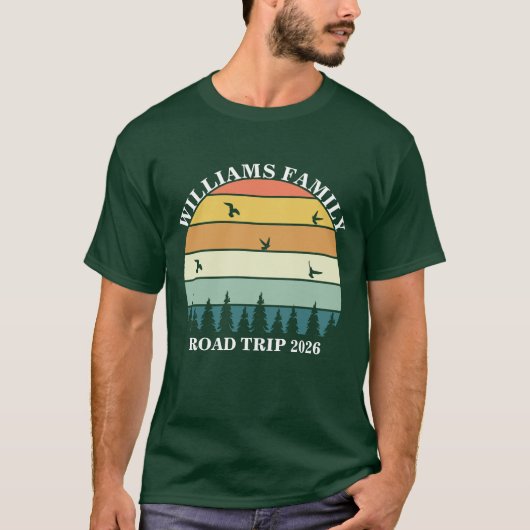 custom name family vacation mountain Road Trip Tシャツ (正面)