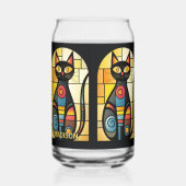Custom Name Faux Stained Glass Cat ガラス缶 (右)
