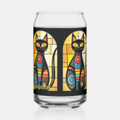 Custom Name Faux Stained Glass Cat ガラス缶 (左)