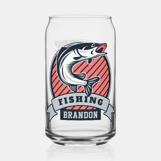 Custom name Fisher shotglass ガラス缶 (正面)