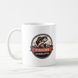 Custom Name Fishing コーヒーマグカップ