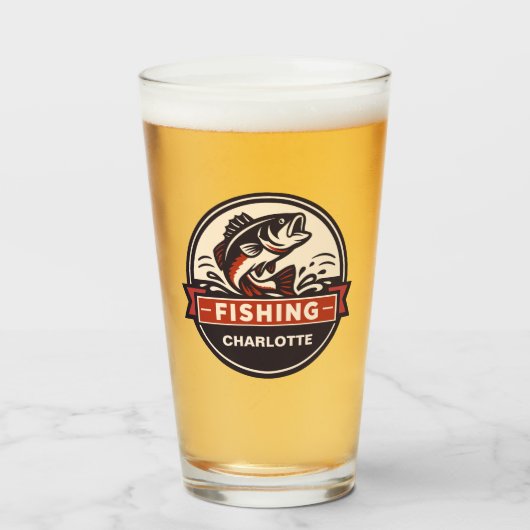 Custom Name Fishing タンブラーグラス (ドリンク正面)