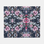 Custom Name Floral Fleece Blanket Cute Aesthetic  フリースブランケット (正面(横))