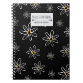 Custom Name Floral Notebook ノートブック (正面)