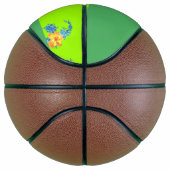 Custom name floral pattern on green バスケットボール (右)