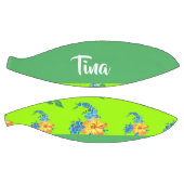 Custom name floral pattern on green バスケットボール (パネル)