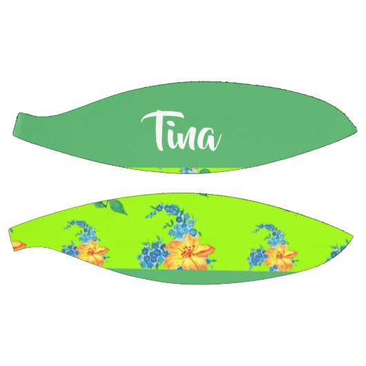 Custom name floral pattern on green バスケットボール (パネル)