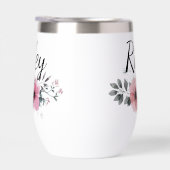 Custom Name Floral Personalized Pink Flower (右面)