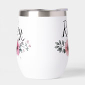 Custom Name Floral Personalized Pink Flower (左面)