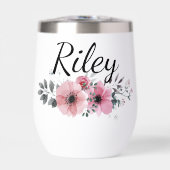 Custom Name Floral Personalized Pink Flower (正面)