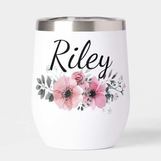 Custom Name Floral Personalized Pink Flower (背面)
