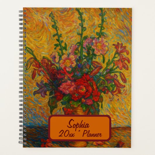 Custom Name  Floral Planner プランナー手帳 (正面)