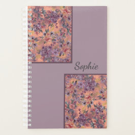 Custom Name Floral Planner Notebook プランナー手帳