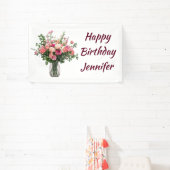 Custom Name Flower Floral Bouquet 横断幕 (インサイチュ)