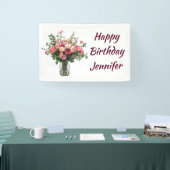 Custom Name Flower Floral Bouquet 横断幕 (トレードショー)