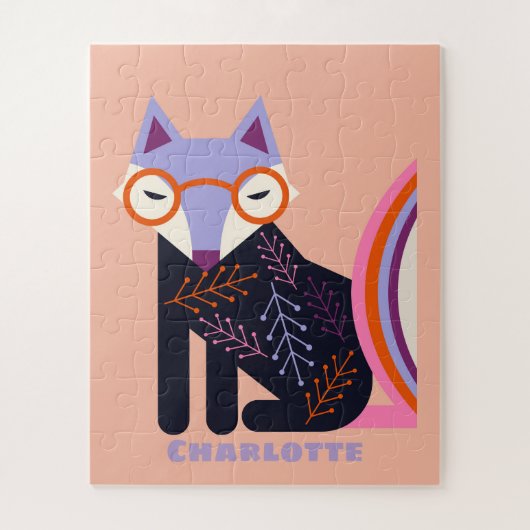 Custom Name Fox Puzzle for Kids ジグソーパズル (縦)