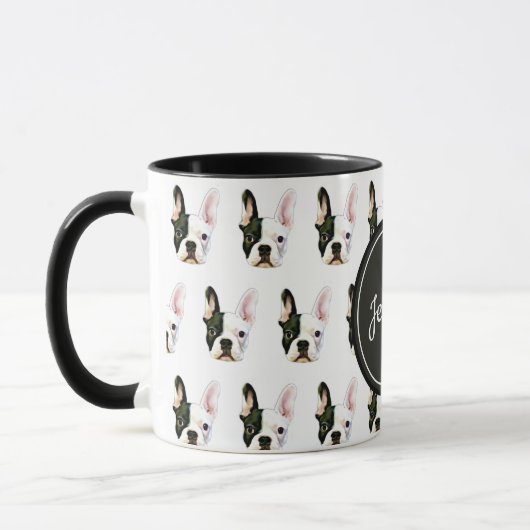 Custom Name French Bulldog Coffee Mug マグカップ (左)