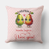 Custom Name Fruit Pun Cute Valentine Accent Pillow クッション (正面)
