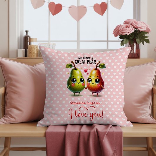 Custom Name Fruit Pun Cute Valentine Accent Pillow クッション