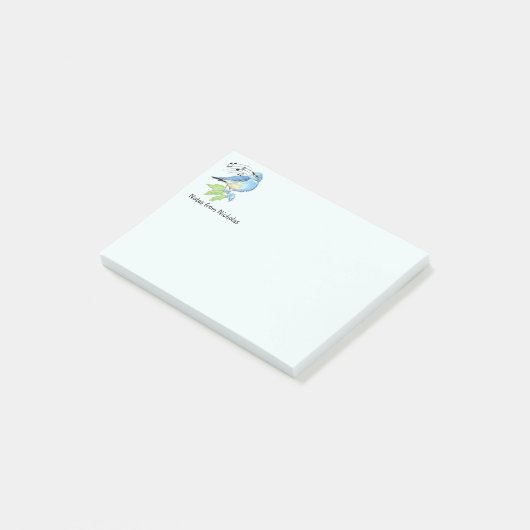 Custom Name Fun Bluebird Bird Nature Art ポストイット (アングル)