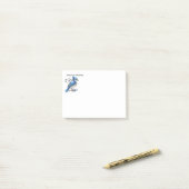 Custom Name Fun Bluejay Blue Jay Bird Nature Art ポストイット (デスク上)