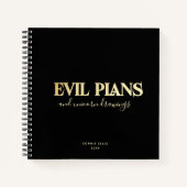 Custom Name Fun Cool Chic EVIL PLANS Planner ノートブック (正面)