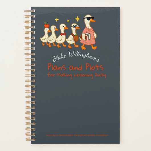 Custom Name Fun Cool Teacher Goose Planner プランナー手帳 (正面)