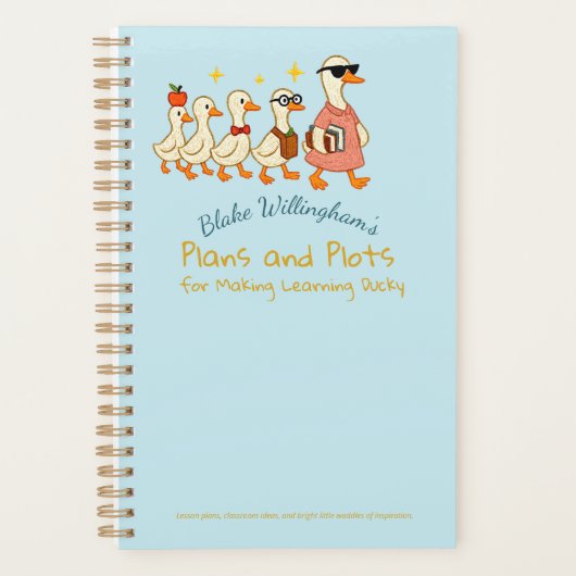 Custom Name Fun Cool Teacher Goose Planner プランナー手帳 (正面)