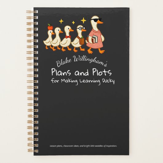 Custom Name Fun Cool Teacher Goose Planner プランナー手帳 (正面)