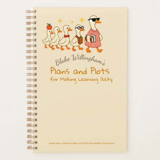 Custom Name Fun Cool Teacher Goose Planner プランナー手帳 (正面)