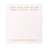 Custom Name Fun Planning Lover Pastel Pink Gold  ノートパッド (正面)