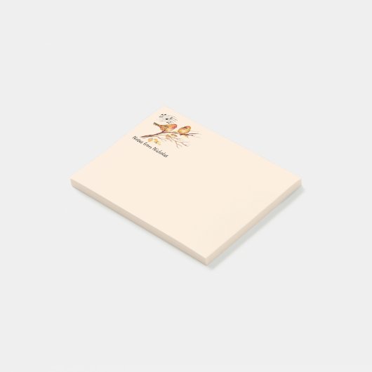 Custom Name Fun Sparrow Bird Nature Art ポストイット (アングル)
