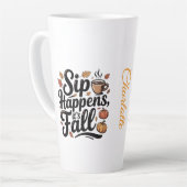 Custom name funny fall saying Mug カフェラテマグ (左アングル)