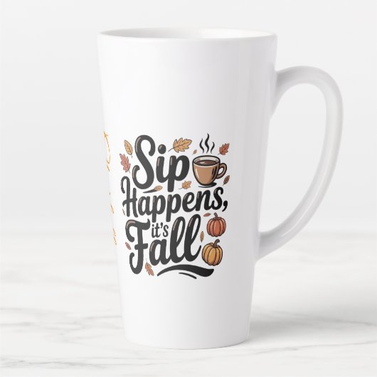 Custom name funny fall saying Mug カフェラテマグ (右)