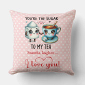 Custom Name Funny Food Cartoon Valentine Pillow クッション (正面)