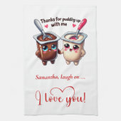 Custom Name Funny Food Love Towel Valentine キッチンタオル (縦)