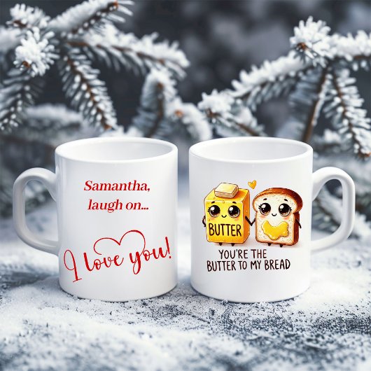 Custom Name Funny Food Mug Gift for Girlfriend コーヒーマグカップ