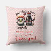 Custom Name Funny Food Quote Valentine Pillows クッション (裏面)