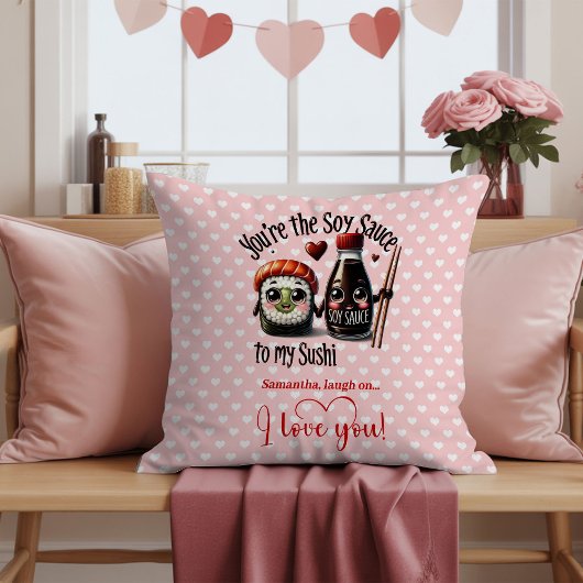 Custom Name Funny Food Quote Valentine Pillows クッション