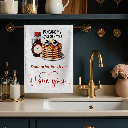Custom Name Funny Food Towel Romantic Valentine キッチンタオル