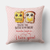 Custom Name Funny Food Valentine Pillow クッション (裏面)