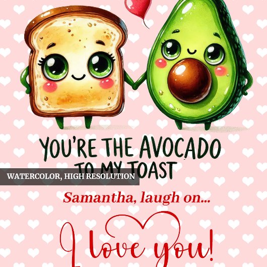 Custom Name Funny Food Valentine Pillow クッション