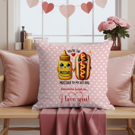 Custom Name Funny Fruit Love Pun Valentine Pillow クッション