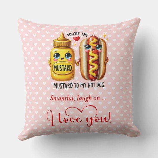 Custom Name Funny Fruit Love Pun Valentine Pillow クッション (裏面)