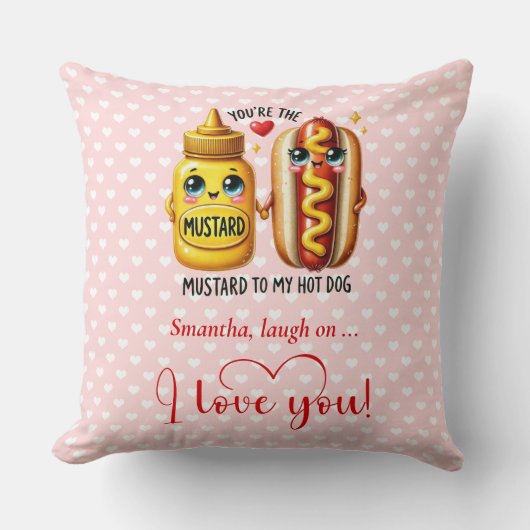 Custom Name Funny Fruit Love Pun Valentine Pillow クッション (正面)
