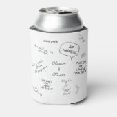 Custom name, funny love note handwriting wedding 缶クーラー (缶裏面)